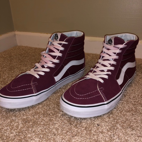 burgundy high top vans
